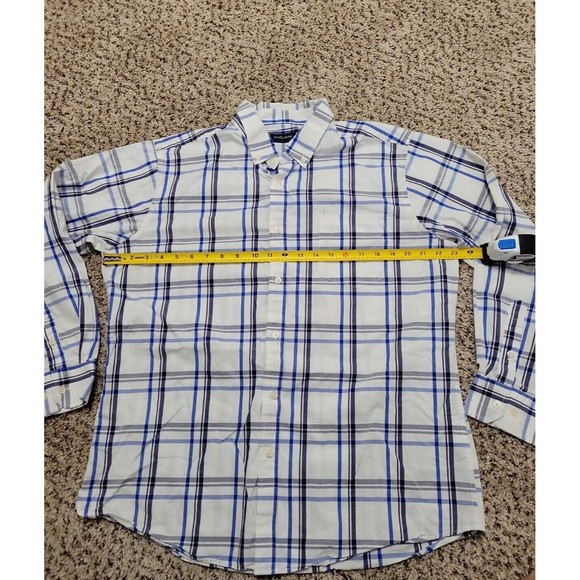 Double Pump Long Sleeve Button Down Shirt White Blue Stripe Men's L 100% Cotton - Picture 4 of 7